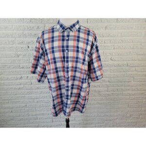 LU Linea Uomo Mens Shirt 5X Stretch Button Up Short Sleeve Collar PLA28E